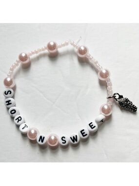 Sabrina Carpenter Short N Sweet Beaded Friendship Bracelet - Pink and Silver